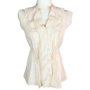 Converse Ruffle Front Ivory Blouse Women's Small Target